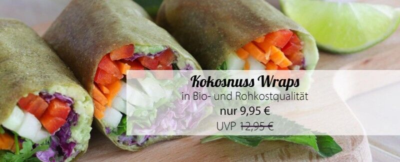 Kokosnuss Wraps - Bio- & Rohkostqualität, statt UVP 12,95€ jetzt nur 9,95€