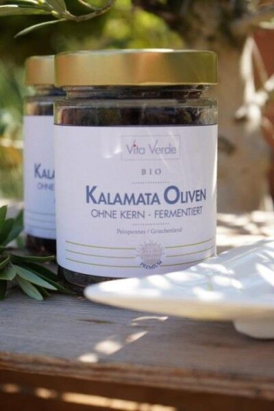 Bio Kalamata Oliven - ohne kern - leicht fermentiert